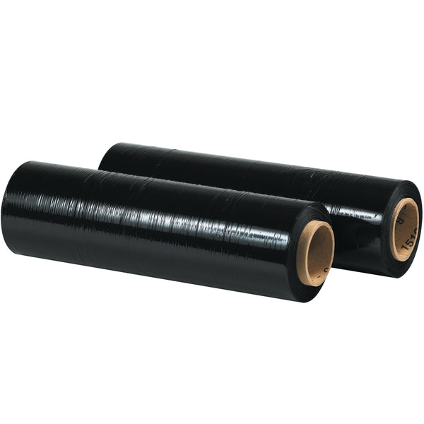 18" 80 Gauge 1500 Feet/Roll Black OPAQUE Stretchfilm 4/Case