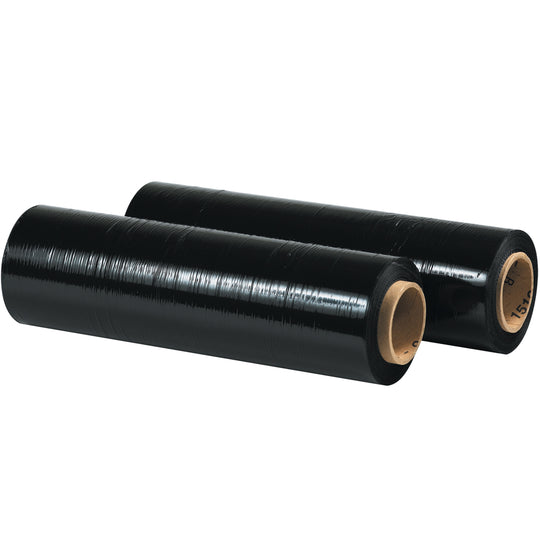 18" 80 Gauge 1500 Feet/Roll Black OPAQUE Stretchfilm 4/Case