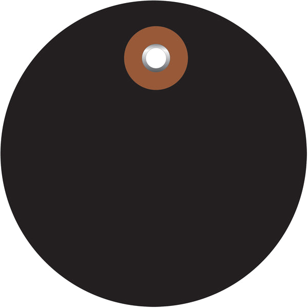 2" Black Plastic Circle Tags 100/Case