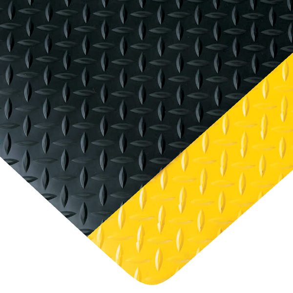 3 x 12 Feet Black/Yellow Diamond Plate Anti-Fatigue Mat
