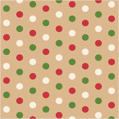 24" x 833 Feet/Roll Dotty Christmas Kraft Full Ream Gift Wrap