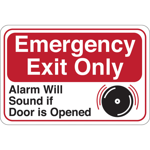 Emergency Exit Only Alarm Will Sound Sign