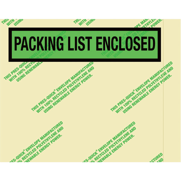 7 x 5 1/2 Environmental Packing List Enclosed Envelopes 1000/Case