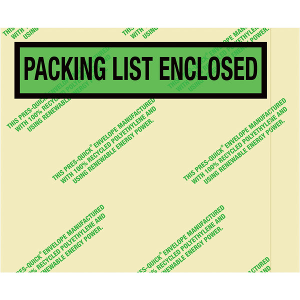 4 1/2 x 5 1/2 Environmental Packing List Enclosed Envelopes 1000/Case
