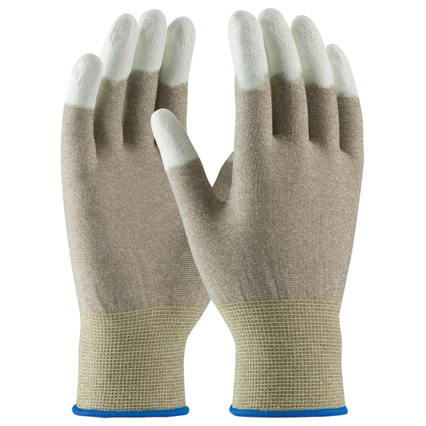 ESD Fingertip Coated Nylon Gloves - Large - 12 Pair/Case