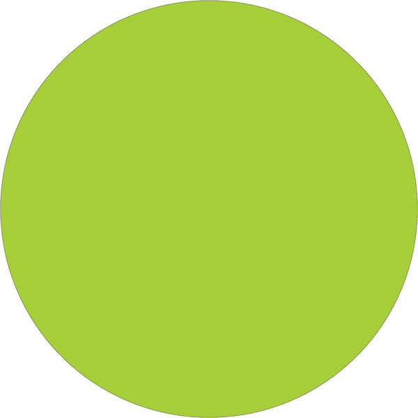 1/2" Fluorescent Green Inventory Circle Labels 500/Roll