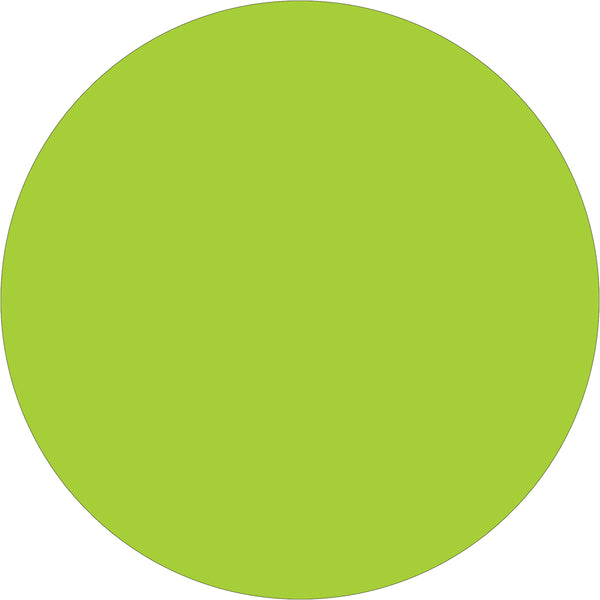 3/4" Fluorescent Green Inventory Circle Labels 500/Roll