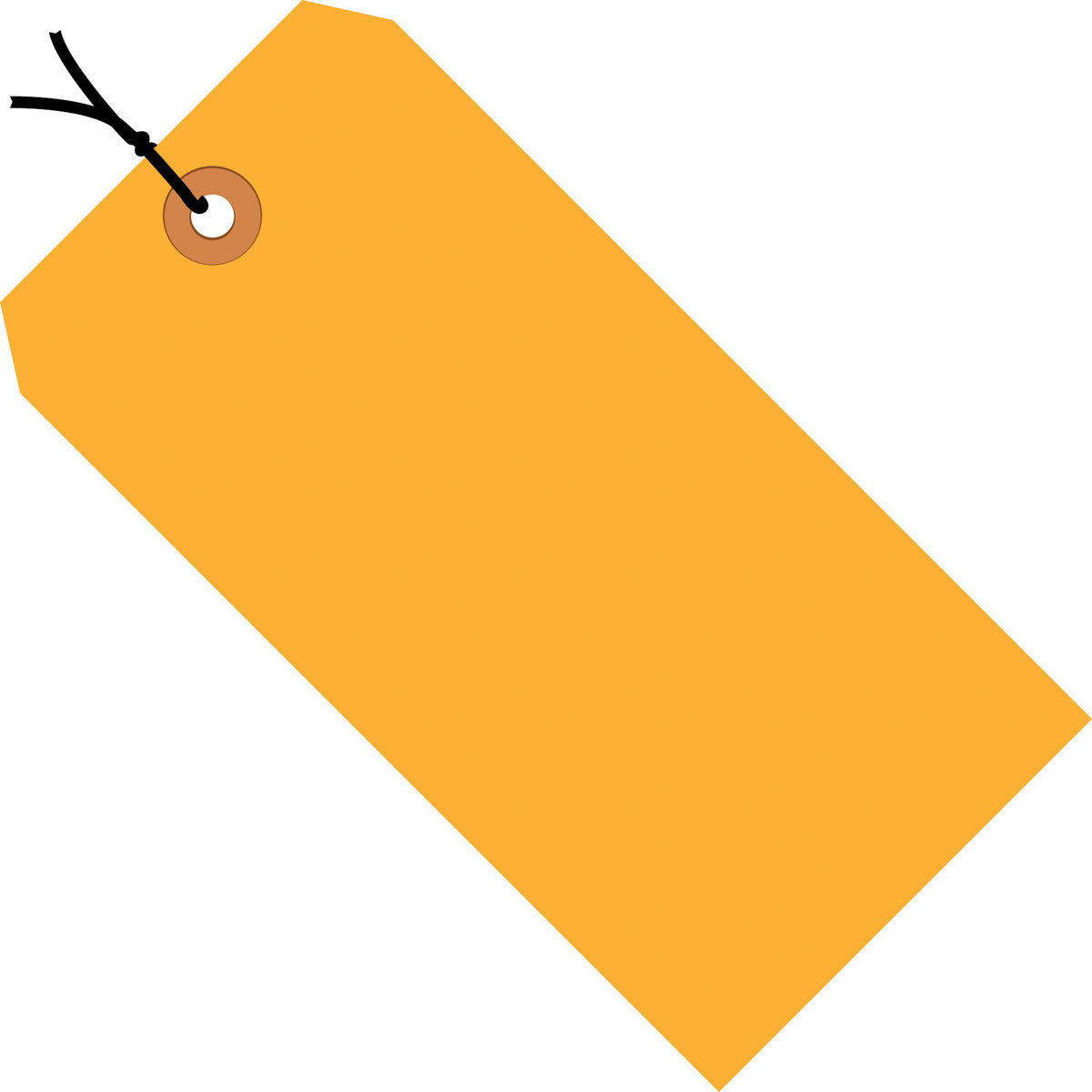 3 1/4 x 1 5/8 Fluorescent Orange 13 Pt. Shipping Tags - Pre-Strung