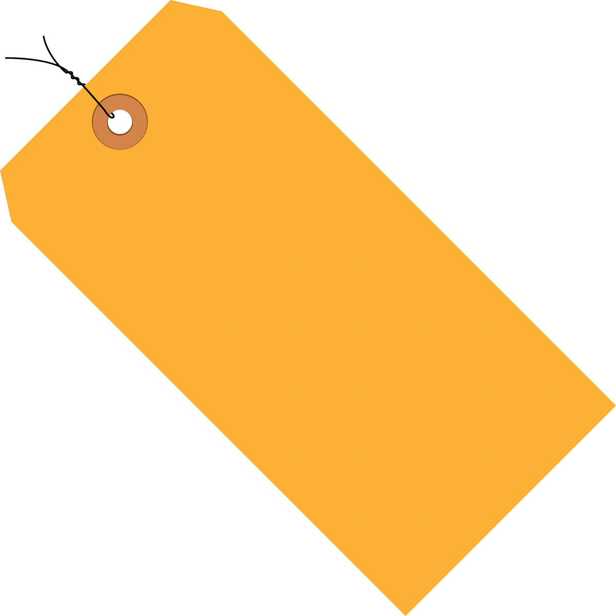 2 3/4 x 1 3/8 Fluorescent Orange 13 Pt. Shipping Tags - Pre-Wired