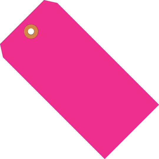 4 1/4 x 2 1/8 Fluorescent Pink 13 Pt. Shipping Tags 1000/Case