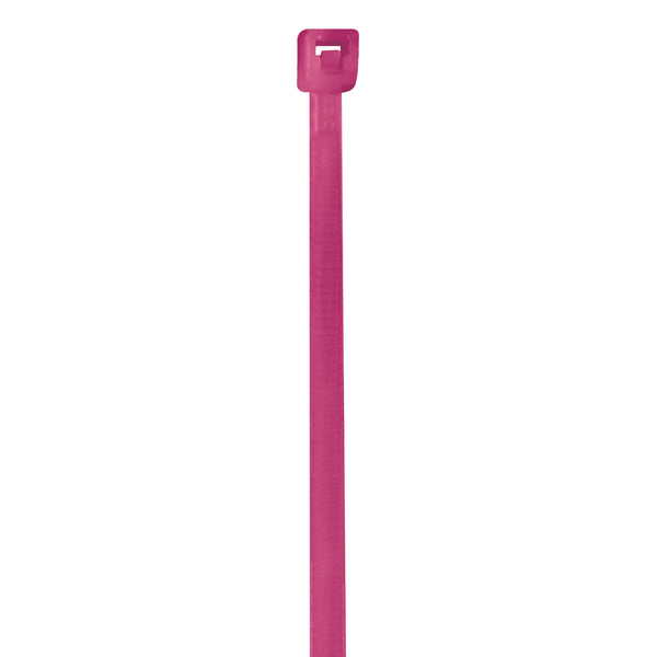 11" (50 lb Tensile) Fluorescent Pink Cable Ties 1000/Case