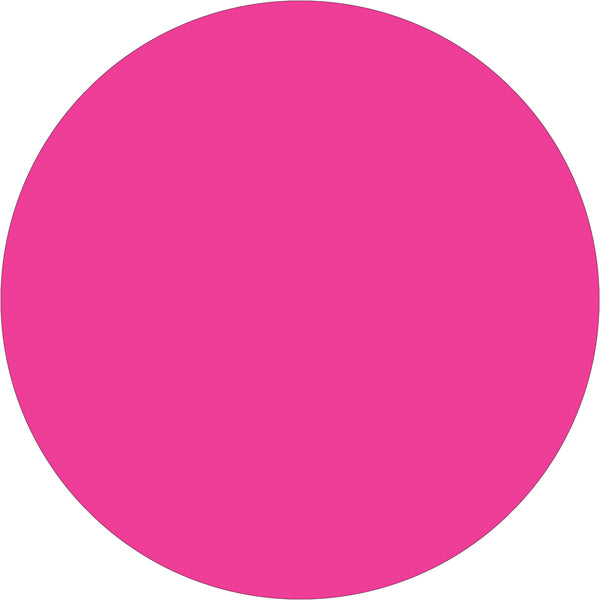 1" Fluorescent Pink Inventory Circle Labels 500/Roll