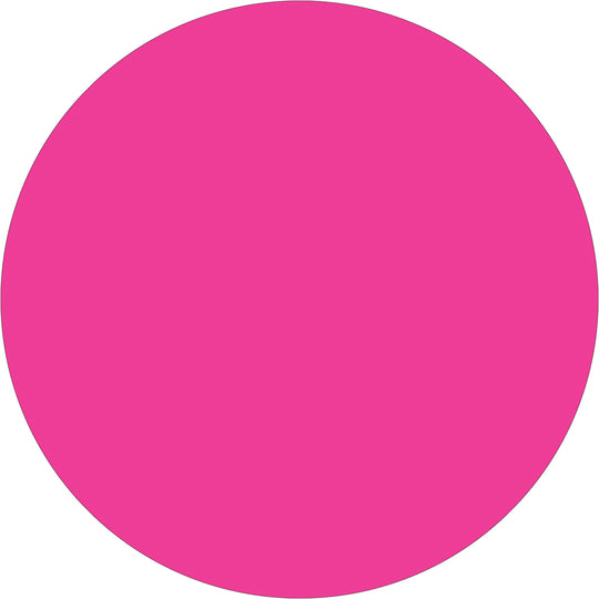 1" Fluorescent Pink Inventory Circle Labels 500/Roll