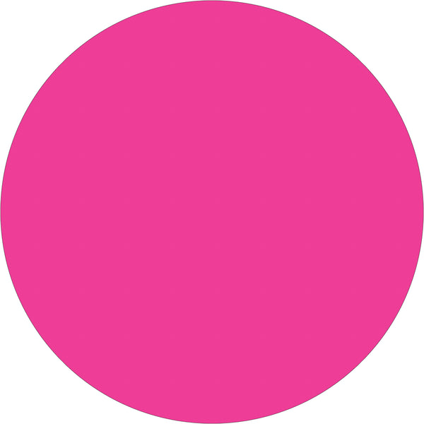 2" Fluorescent Pink Inventory Circle Labels 500/Roll