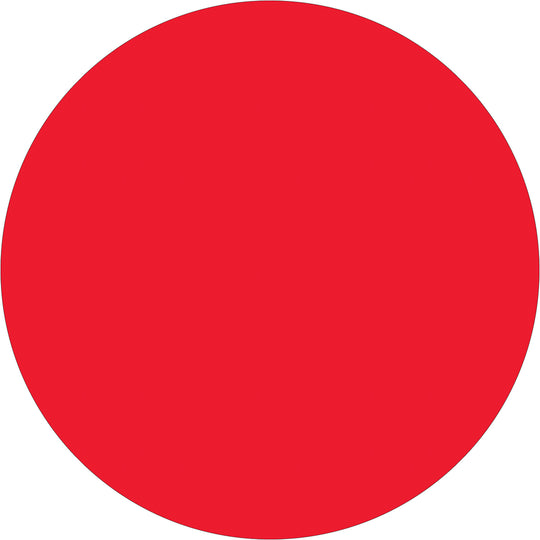 1 1/2" Fluorescent Red Inventory Circle Labels 500/Roll