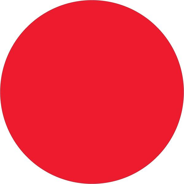 1" Fluorescent Red Inventory Circle Labels 500/Roll