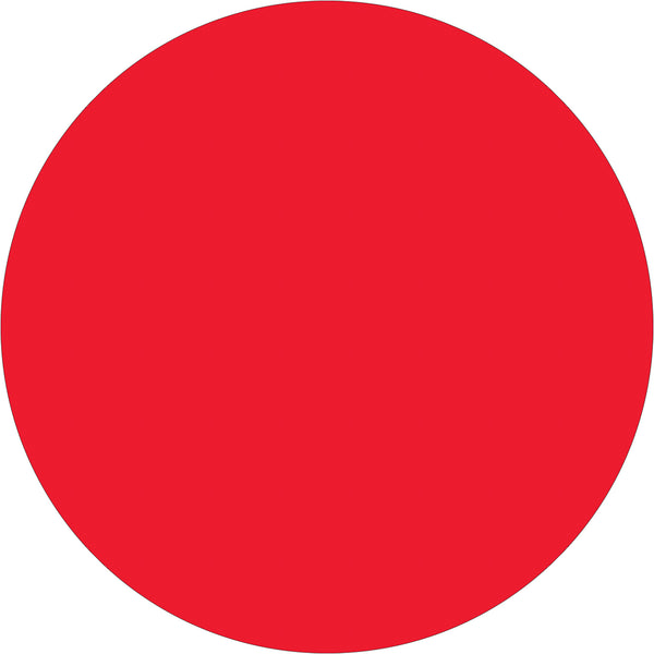 3" Fluorescent Red Inventory Circle Labels 500/Roll