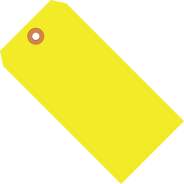 5 3/4 x 2 7/8 Fluorescent Yellow 13 Pt. Shipping Tags 1000/Case
