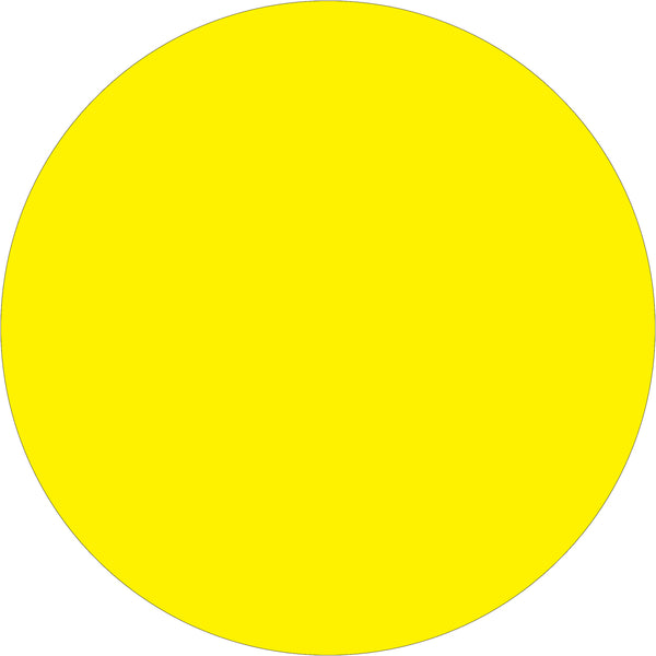 3" Fluorescent Yellow Inventory Circle Labels 500/Roll