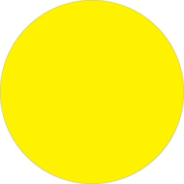 1" Fluorescent Yellow Inventory Circle Labels 500/Roll