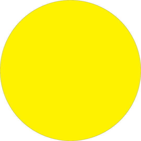 1" Fluorescent Yellow Inventory Circle Labels 500/Roll