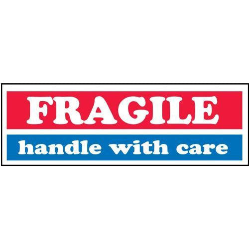 Fragile: Handle with Care Labels (3 x 1) 500/Roll