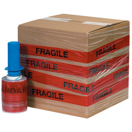 5" 80 Gauge 500 Feet/Roll FRAGILE Goodwrappers Identi-Wrap 6/Case