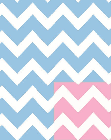 24" x 100 Feet Baby Chevron Reversible Cutter Box Gift Wrap