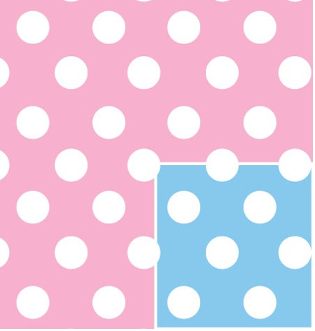 24" x 417 Feet Baby Dots Reversible Half Ream Gift Wrap
