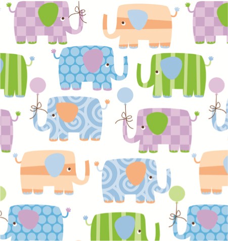 24" x 833 Feet Baby Elephants Full Ream Gift Wrap