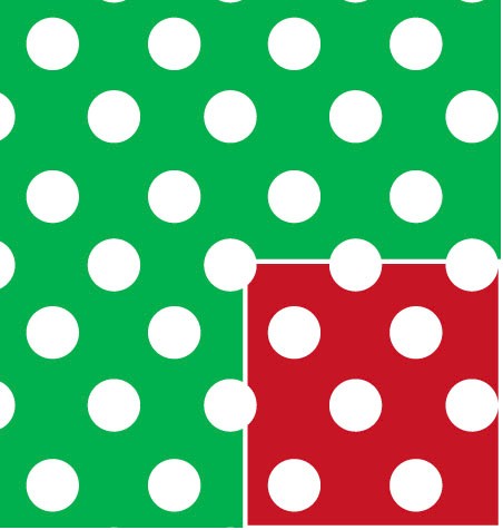 24" x 417 Feet Christmas Polka Dot Reversible Half Ream Gift Wrap