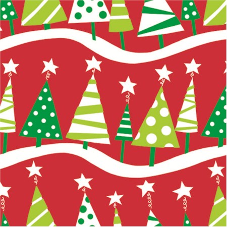 24" x 417 Feet Christmas Tree Rock Half Ream Gift Wrap