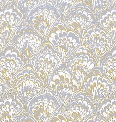 24" x 833 Feet Gold & Silver Feathers Full Ream Gift Wrap