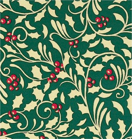 24" x 833 Feet Golden Holly Full Ream Gift Wrap
