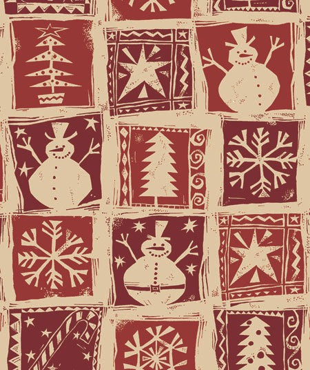 24" x 100 Feet Homespun Christmas Kraft Cutter Box Gift Wrap