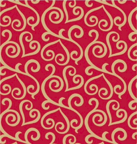 24" x 833 Feet Scrolled Hearts Full Ream Gift Wrap