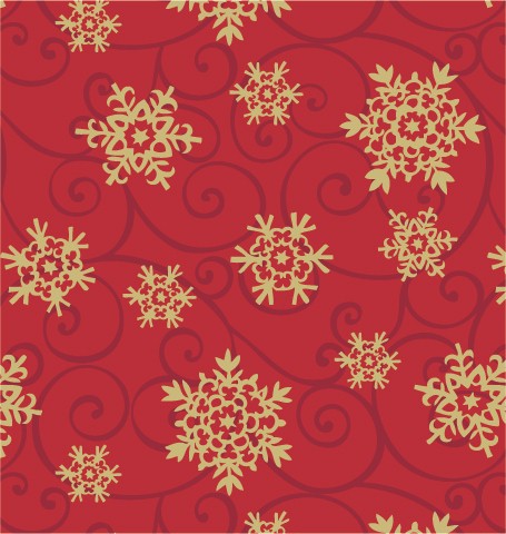 24" x 417 Feet Snowflake Medallions Half Ream Gift Wrap