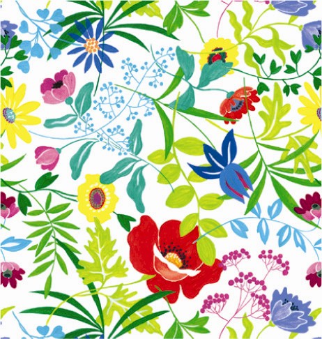24" x 417 Feet Summer Garden Half Ream Gift Wrap