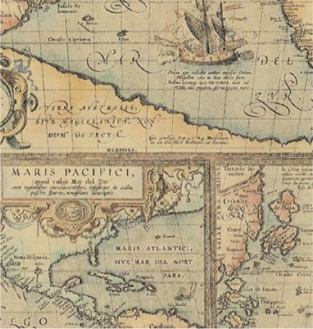 24" x 100 Feet World Map Kraft Cutter Box Gift Wrap