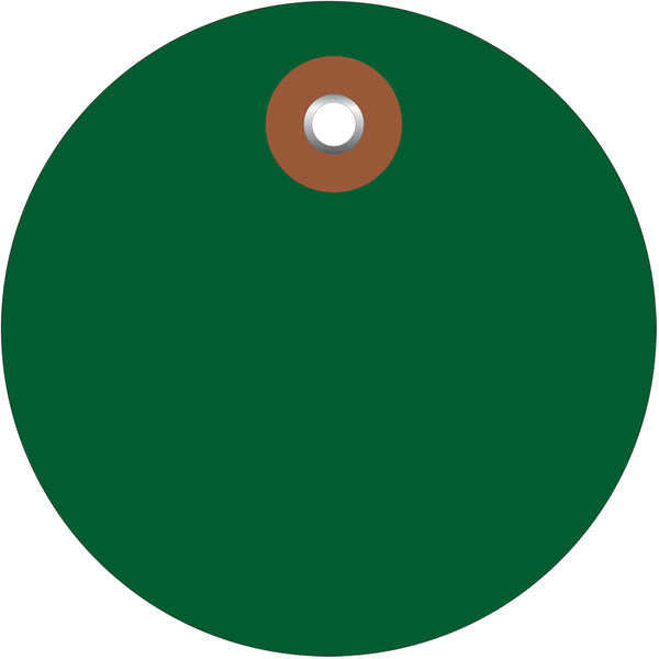 2" Green Plastic Circle Tags 100/Case