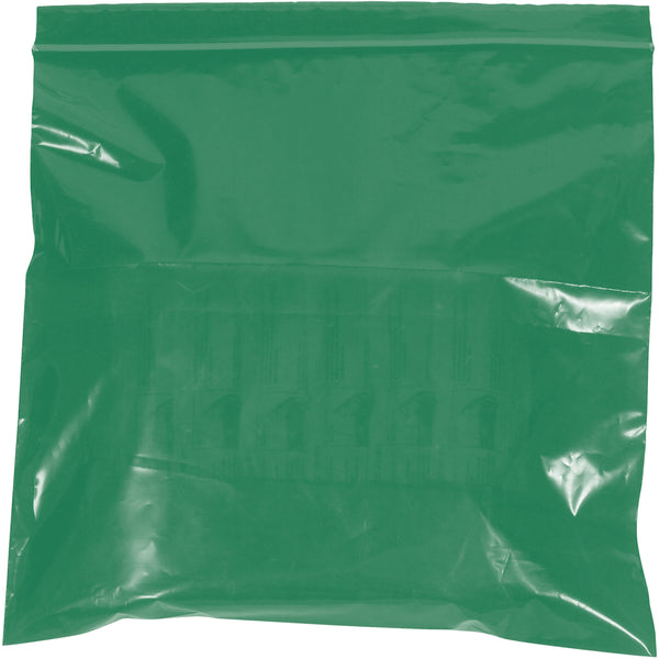 3 x 5 - 2 Mil Green Reclosable Poly Bags 1000/Case