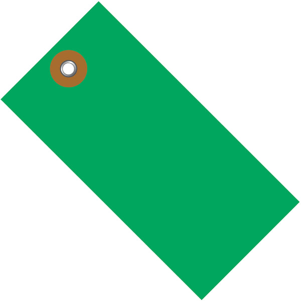 2 3/4 x 1 3/8 Green Tyvek Shipping Tag 100/Case