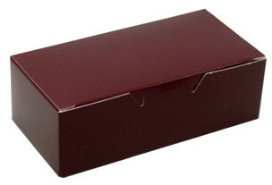 5-1/2 x 2-3/4 x 1-3/4 (1/2 lb.) Burgundy 1 Piece Candy Boxes 250/Case