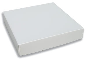 5-3/4 x 5-3/4 x 1-1/8 White 8 oz. (1/2 lb.) Square Candy Box LID 250/Case