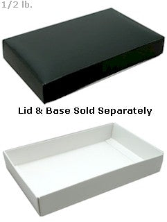7-1/8 x 4-1/2 x 1-1/8 Black 1/2 lb. Rectangular Candy Box LID 250/Case