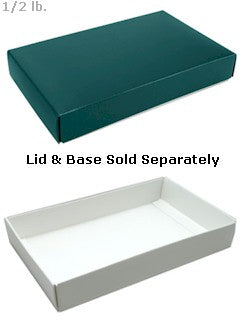 7 x 4-3/8 x 1-1/8 White 1/2 lb. Rectangular Candy Box BASE 250/Case