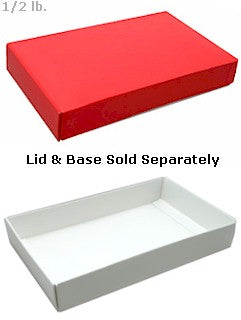 7-1/8 x 4-1/2 x 1-1/8 Red 1/2 lb. Rectangular Candy Box LID 250/Case