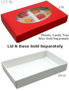 1/2 lb. red oval window candy boxes