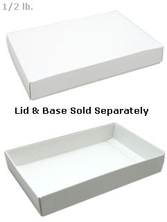 7-1/8 x 4-1/2 x 1-1/8 White 1/2 lb. Rectangular Candy Box LID 250/Case