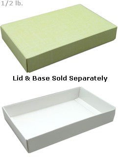 7-1/8 x 4-1/2 x 1-1/8 Yellow 1/2 lb. Rectangular Candy Box LID 250/Case